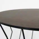 Round Coffee Table in Steel and Stoneware Made in Italy - Alisea Viadurini