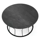 Round Coffee Table in Steel and Stoneware Made in Italy - Alisea Viadurini
