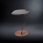 design coffee table in wood with iron base Leaf Viadurini