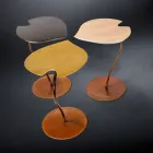design coffee table in wood with iron base Leaf Viadurini