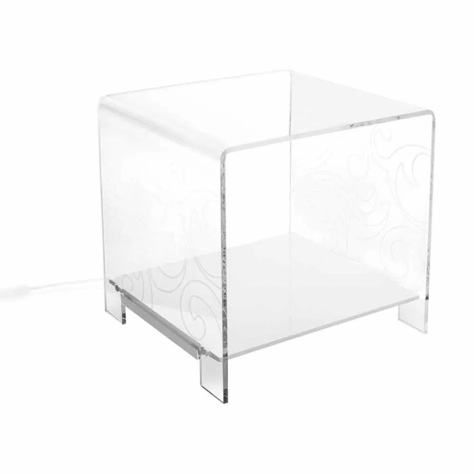 Design plexiglass coffee table with led light made in Italy, Chiusi Viadurini