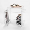 Design plexiglass coffee table with three shelves made in Italy, Gosto