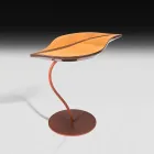 Service table in oak wood and legs in Adam steel Viadurini