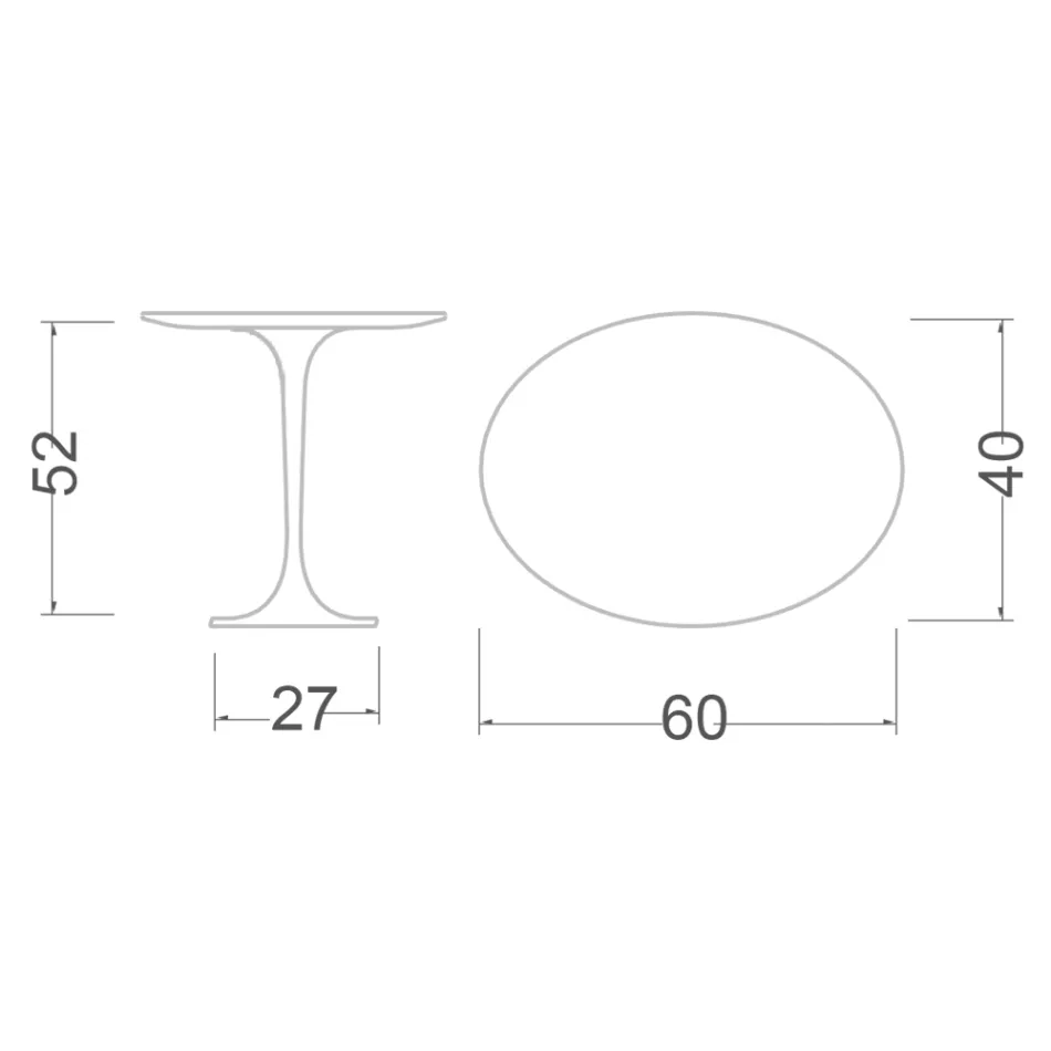 Eero Saarinen H 52 Oval Coffee Table in Emperador Dark Marble Made in Italy - Scarlet Viadurini