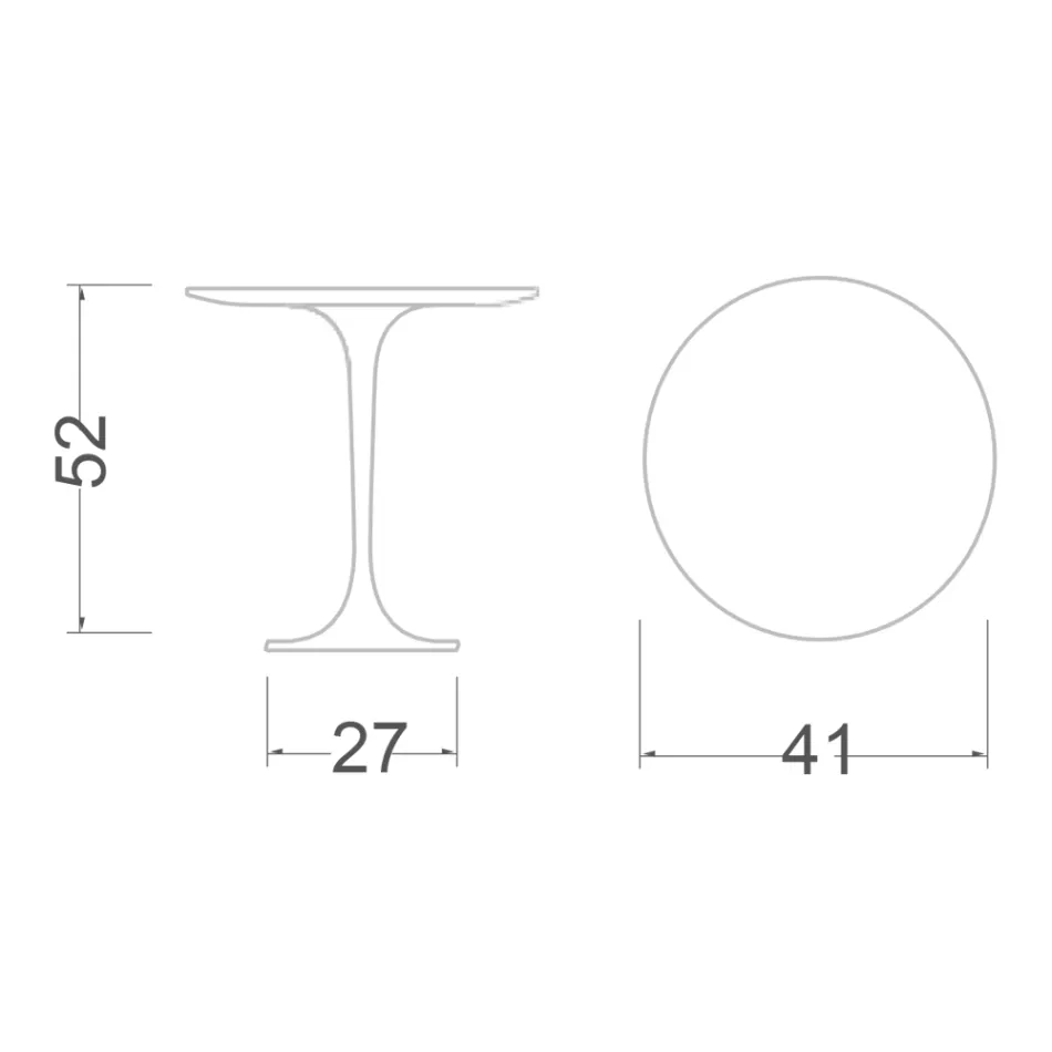 Eero Saarinen H 52 Round Coffee Table in Gold Calacatta Marble Made in Italy - Scarlet Viadurini