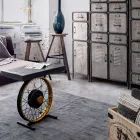 Handcrafted and Industrial Steel and Mango Wood Coffee Table - Corvino Viadurini