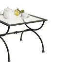 Coffee table in Graphite Black Tubular Iron Made in Italy - Riga Viadurini