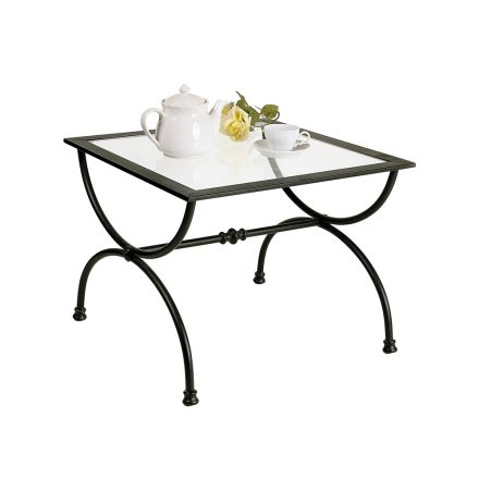 Coffee table in Graphite Black Tubular Iron Made in Italy - Riga Viadurini
