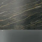 Sofa Side Table for Living Room with Ceramic Top and Smoked Glass - Random Viadurini