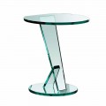 Side Table Sofa in Extra-clear Glass Made in Italy - Tarzan