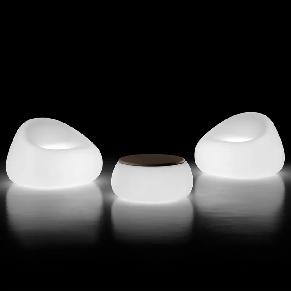 Bright Round Garden Coffee Table in Polyethylene Made in Italy - Tibaldo Viadurini