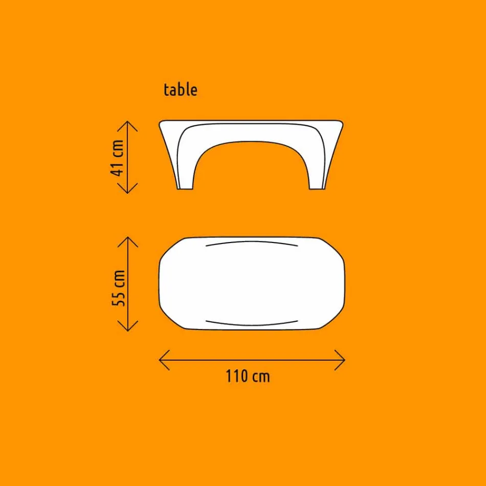 RGB Luminous Coffee Table for Outdoor or Indoor Design in Plastic - Lily by Myyour Viadurini