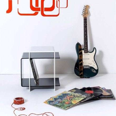 Contemporary coffee table with 3 shelves black and white Gosto made in Italy Viadurini