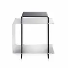 Contemporary table with 3 shelves smoked and transparent Gosto made in Italy Viadurini