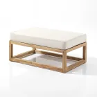 Natural Teak Outdoor Coffee Table or Pouf and Cushions - Circe Viadurini