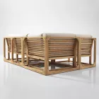 Outdoor Coffee Table or Pouf in Natural Teak and Cushions - Circe Viadurini