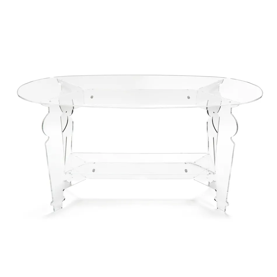 Ilaria - Transparent Plexiglass Oval Coffee Table Made in Italy Viadurini