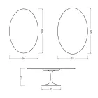 Saarinen Tulip Oval Coffee Table H 41 cm in Glossy White Florim Ceramic - Scarlet Viadurini