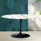 Saarinen Tulip Oval Coffee Table H 41 cm in Glossy Statuario Florim Ceramic - Scarlet Viadurini