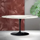 Saarinen Tulip Oval Coffee Table H 41 cm in Florim Statuario Matte Ceramic - Scarlet Viadurini