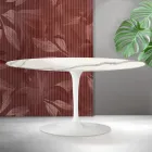 Saarinen Tulip Oval Coffee Table H 41 cm in Florim Statuario Matte Ceramic - Scarlet Viadurini