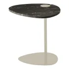 Coffee Table for Living Room in Metal and Marquinia Marble, Luxury Design - Yassine Viadurini