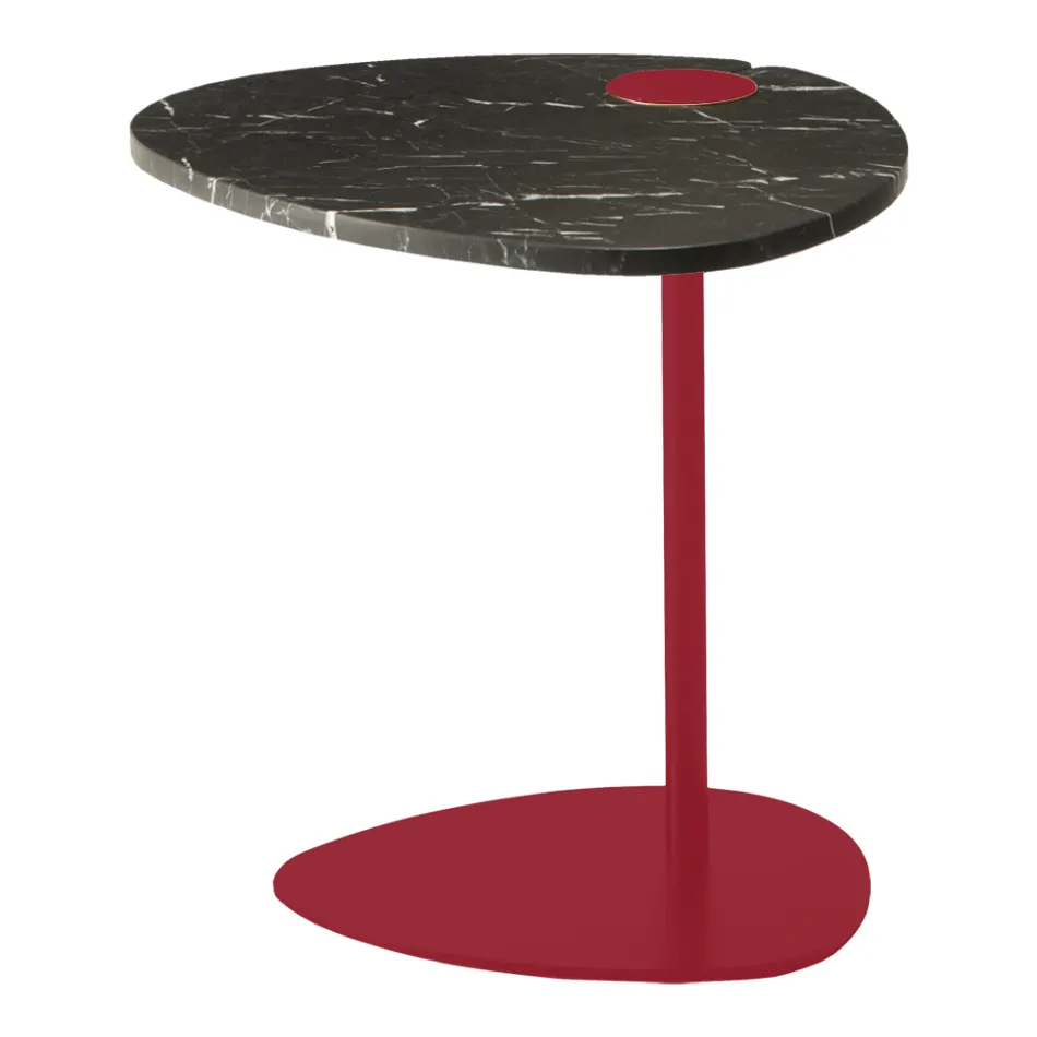 Coffee Table for Living Room in Metal and Marquinia Marble, Luxury Design - Yassine Viadurini