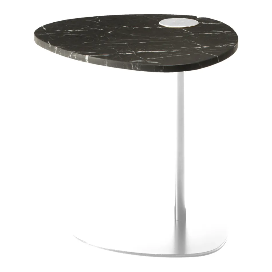 Coffee Table for Living Room in Metal and Marquinia Marble, Luxury Design - Yassine Viadurini