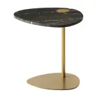 Coffee Table for Living Room in Metal and Marquinia Marble, Luxury Design - Yassine Viadurini