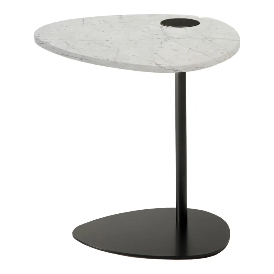 Coffee Table for Living Room in Metal and Marquinia Marble, Luxury Design - Yassine Viadurini