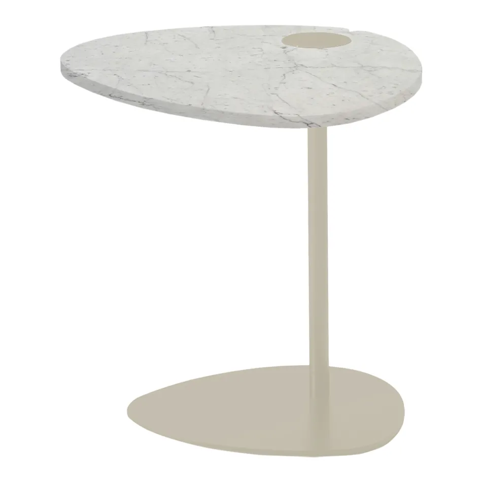 Coffee Table for Living Room in Metal and Marquinia Marble, Luxury Design - Yassine Viadurini