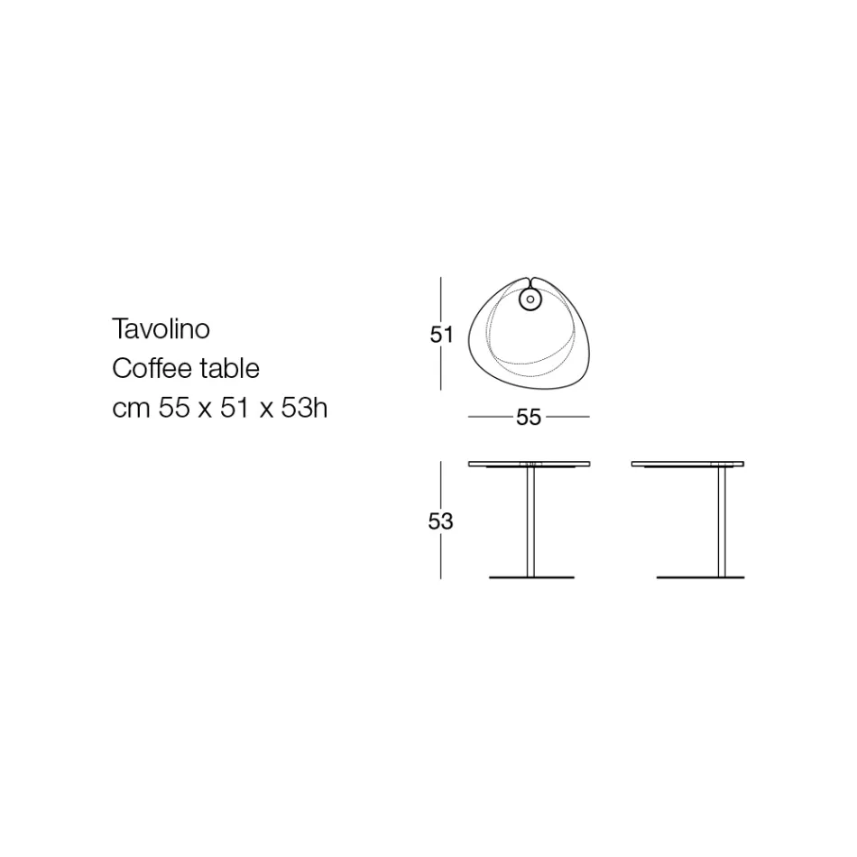 Coffee Table for Living Room in Metal and Marquinia Marble, Luxury Design - Yassine Viadurini