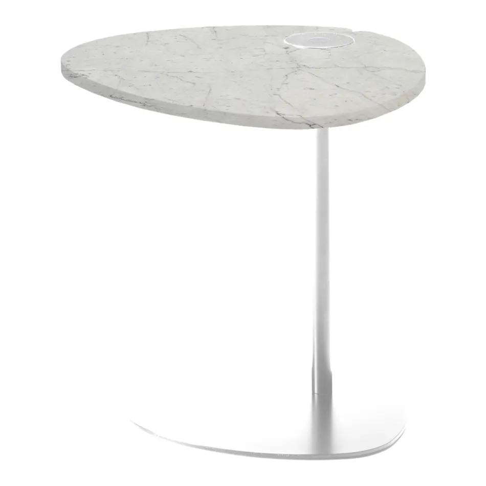 Coffee Table for Living Room in Metal and Marquinia Marble, Luxury Design - Yassine Viadurini