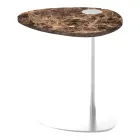 Coffee Table for Living Room in Metal and Marquinia Marble, Luxury Design - Yassine Viadurini