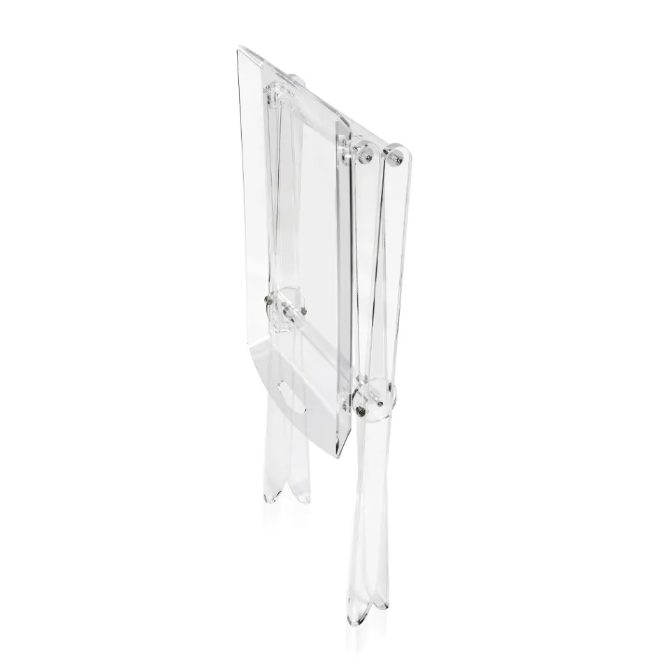 Folding Table with Transparent Plexiglass Tray 2 Sizes - Robbie Viadurini