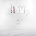 Folding Table with Transparent Plexiglass Tray 2 Sizes - Robbie Viadurini