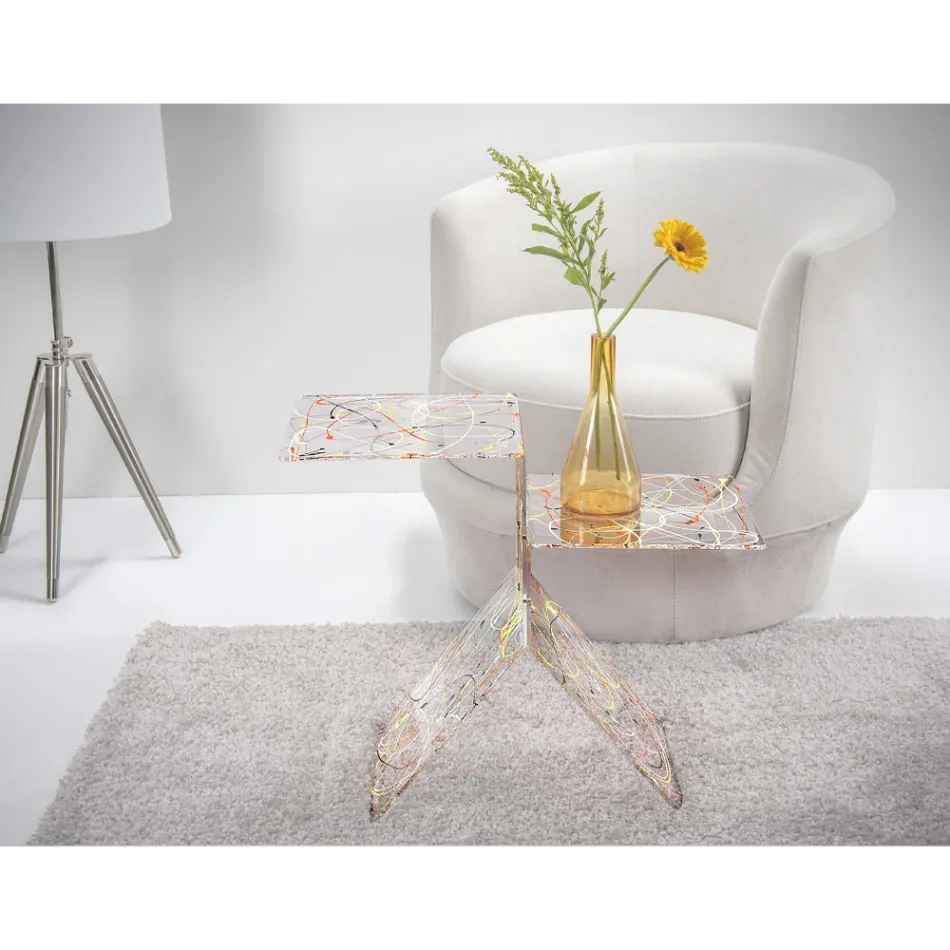 Transparent Colored Plexiglass Coffee Table for Living Room Made in Italy - Kamon Viadurini