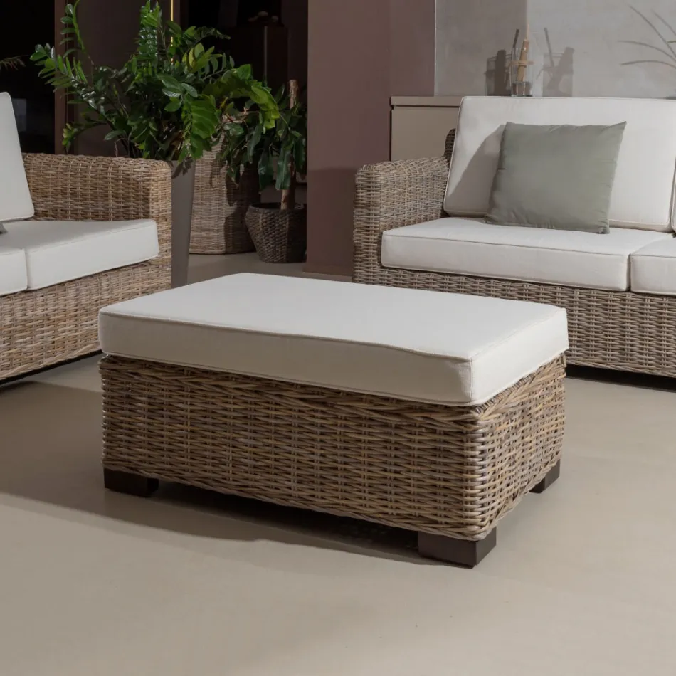 Garden Coffee Table-Pouf in Gray Kubù with Cushion - Cerys Viadurini