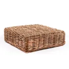 Garden Coffee Table-Pouf in Natural Rattan with Cushion Included - Keira Viadurini