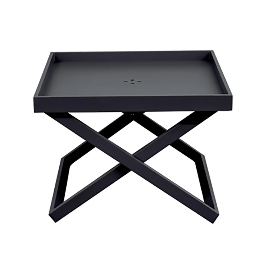 Square Aluminum Outdoor Coffee Table with Removable Tray - Vander Viadurini