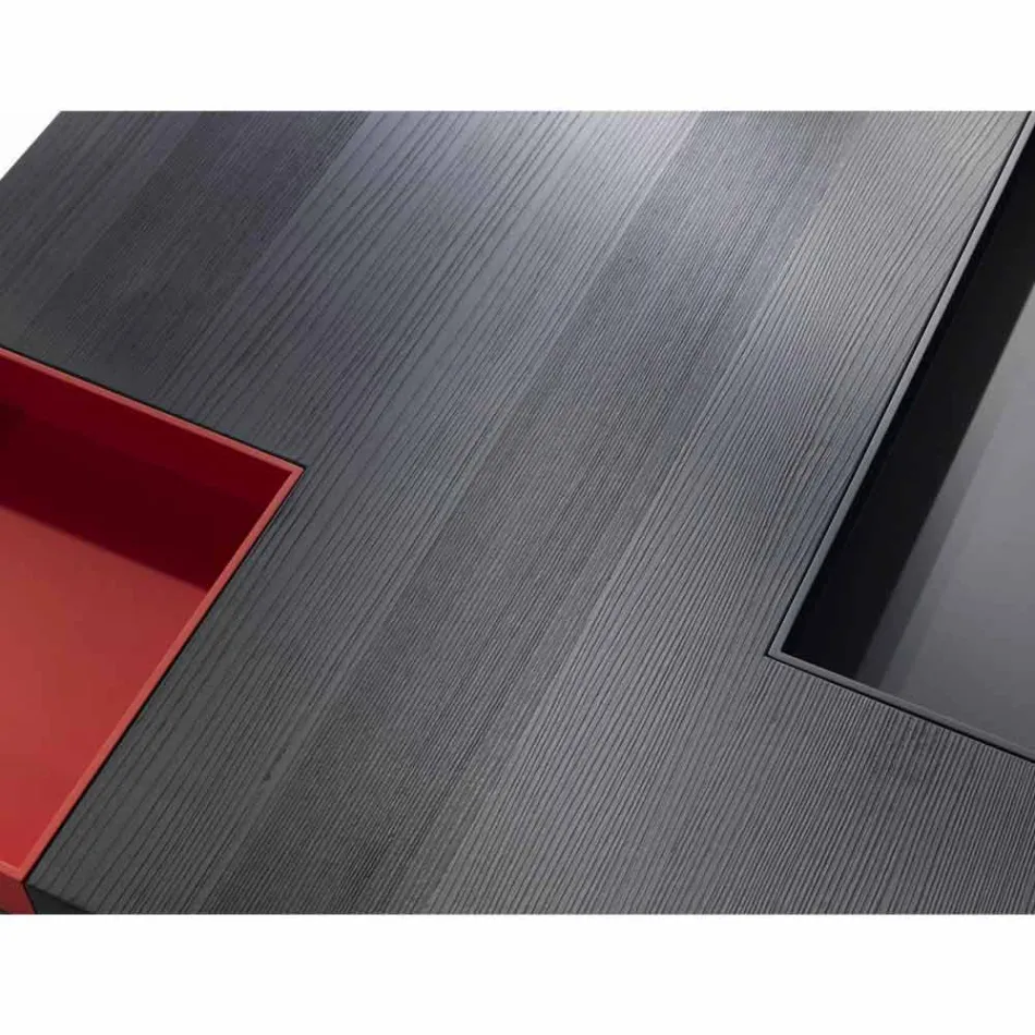 Modern design coffee table Iris, removable embedded trays Viadurini