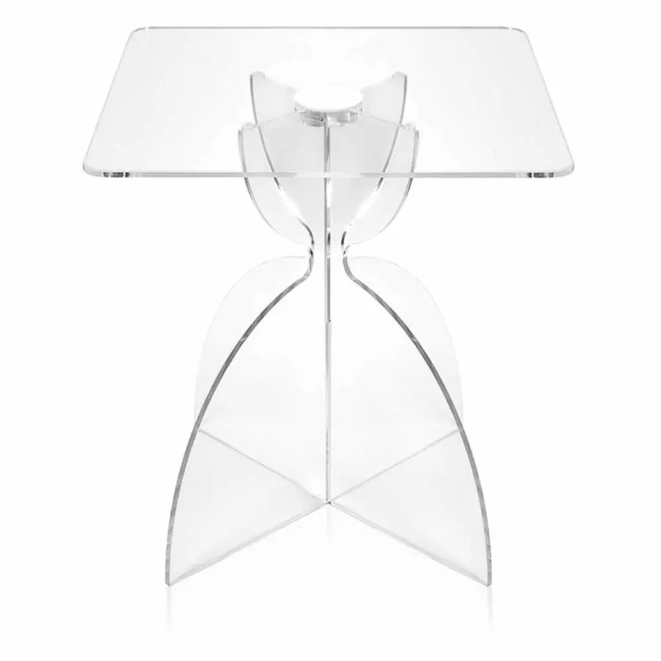 Design square coffee table, in transparent PMMA Laives Viadurini