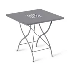 Square Folding Outdoor Table in Galvanized Steel Made in Italy - Selvaggia Viadurini