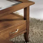 Rectangular coffee table with 4 drawers and 2 wooden pulls Made in Italy - Ade Viadurini