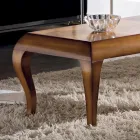 Rectangular Living Room Coffee Table in Patinated Cherry Wood Made in Italy - Ares Viadurini