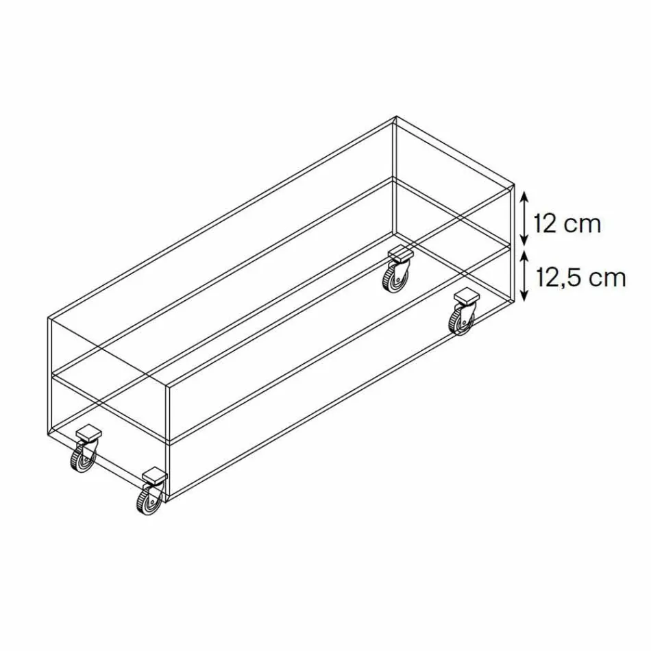 Rectangular Coffee Table in Extralight Glass with Drawers Made in Italy - Ganzo Viadurini