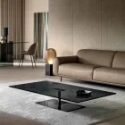 Rectangular Coffee Table for the Living Room in Extra-clear or Smoked Glass - Giovannino Viadurini
