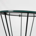 Round Coffee Table with Steel Base and Stoneware Top Made in Italy - Alisea Viadurini