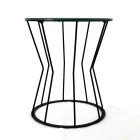 Round Coffee Table with Steel Base and Stoneware Top Made in Italy - Alisea Viadurini