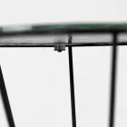 Round Coffee Table with Steel Base and Glass Top Made in Italy - Alisea Viadurini